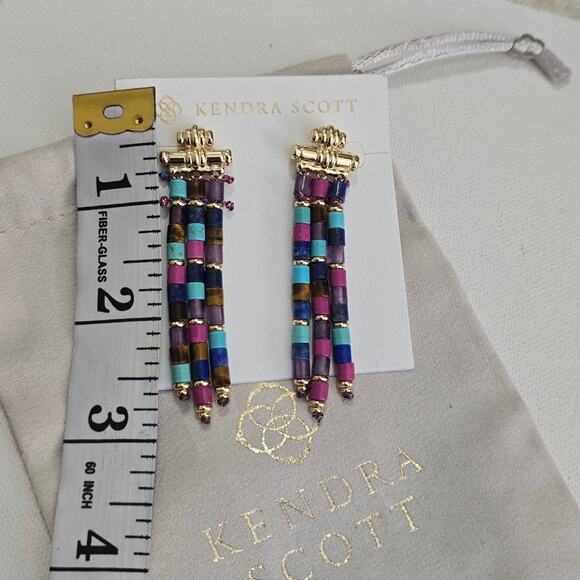 Kendra Scott Bree Multi Color Statement Earrings NWT $198 - Picture 2 of 7